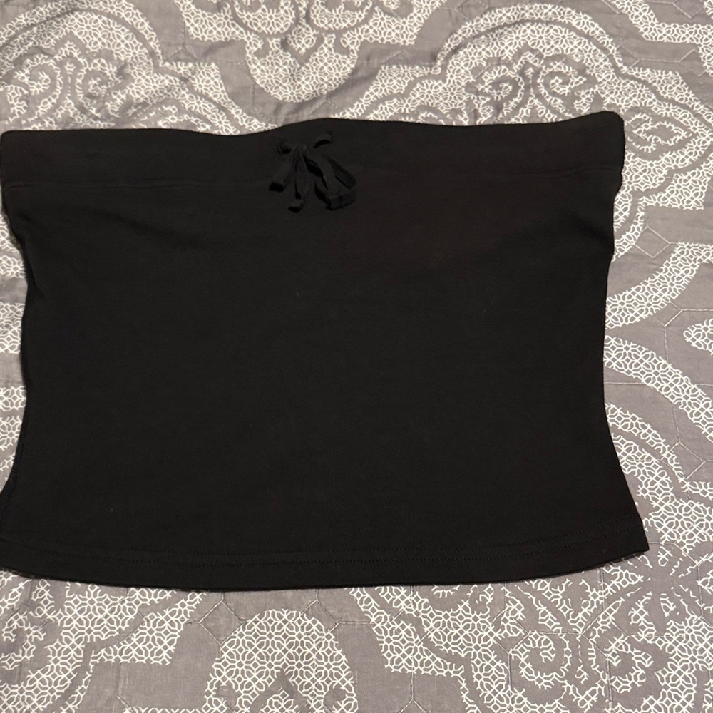 Express Black Strapless Tube Top with Drawstring